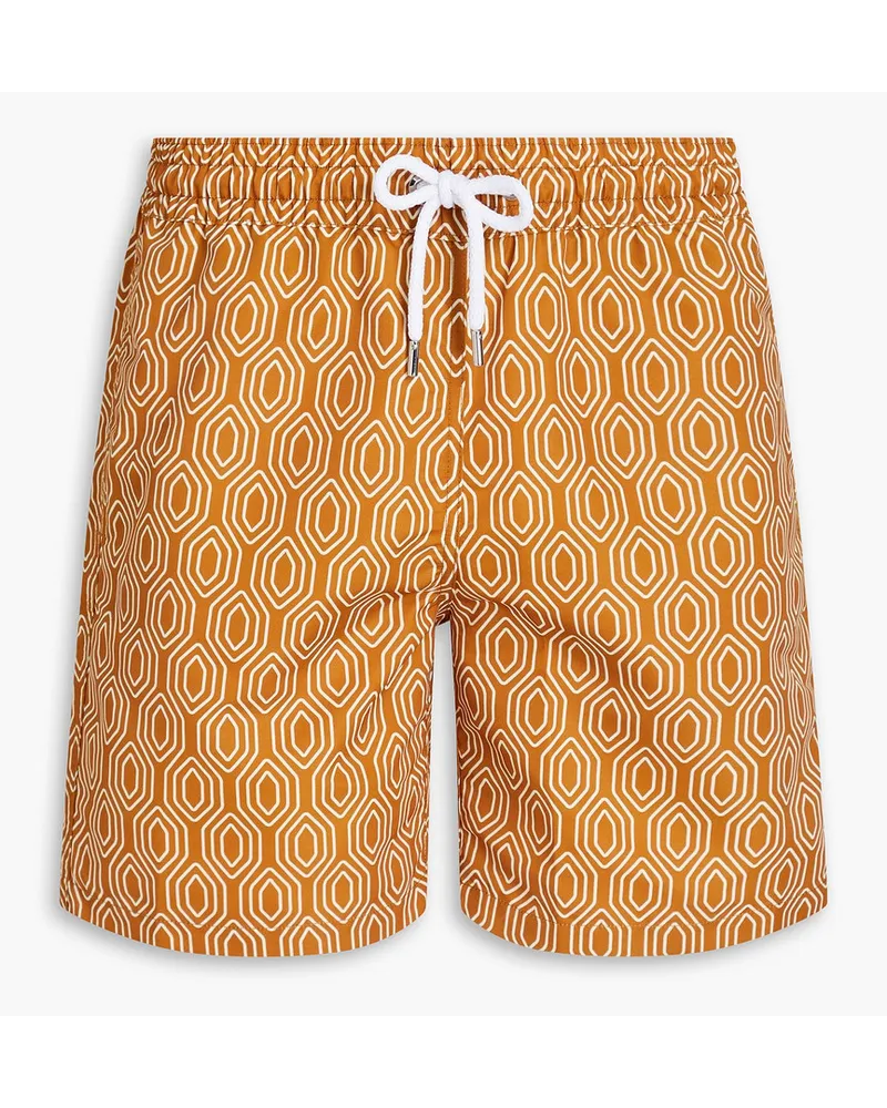 Frescobol Carioca Mid-length printed swim shorts - Brown Brown