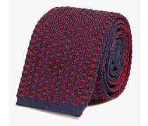 Jacquard-knit silk tie - Blue