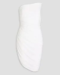 Norma Kamali Strapless ruched stretch-jersey mini dress - White White