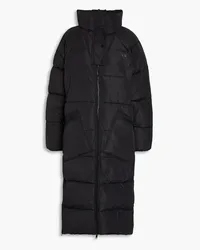 Ganni Logo-print quilted shell coat - Black Black