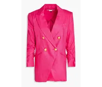 Hirish double-breasted linen-blend blazer - Pink