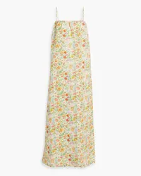 Onia Floral-print linen-blend maxi dress - Green Green