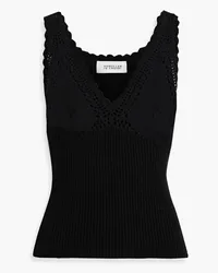 Derek Lam Sia crochet-trimmed ribbed cotton-blend top - Black Black