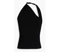 Artemis stretch-knit halterneck top - Black