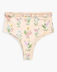 AGUA BENDITA Nopal floral-print bikini briefs - Neutral Neutral