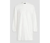 Bead-embellished cotton mini shirt dress - White
