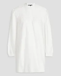 Maje Bead-embellished cotton mini shirt dress - White White