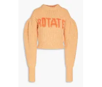 Adley ribbed intarsia wool-blend sweater - Orange