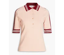 Fleur Saasha striped cotton-blend polo shirt - Pink