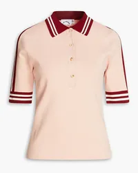 The Upside Fleur Saasha striped cotton-blend polo shirt - Pink Pink