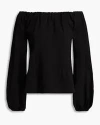 Sara Battaglia Off-the-shoulder jersey top - Black Black