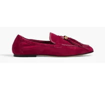 TOD'S Embellished suede loafers - Purple Purple