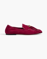 TOD'S Embellished suede loafers - Purple Purple