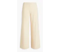 Easy wool-blend wide-leg pants - White