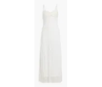 Crotchet-knit maxi dress - White