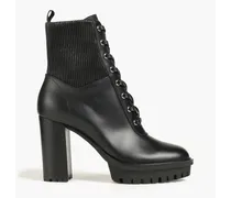 Martis leather platform ankle boots - Black