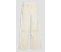 Ripstop and cotton-canvas wide-leg pants - White