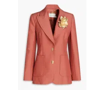 Embellished wool-blend blazer - Pink