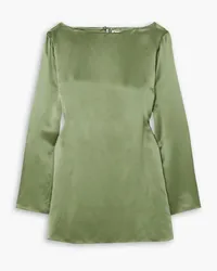 Reformation Ilyse silk-satin mini dress - Green Green