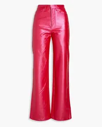 ROTATE Birger Christensen Rotie embossed faux leather straight-leg pants - Pink Pink