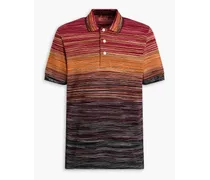 Missoni Space-dyed cotton-piqué polo shirt - Red Red