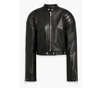 Quilted leather jacket - Black