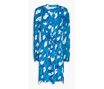 Sonoya printed crepe de chine dress - Blue