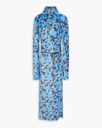 Acne Studios Belted terry-jacquard maxi dress - Blue Blue