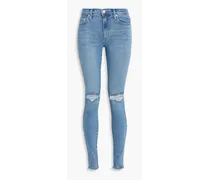 Cult distressed high-rise skinny jeans - Blue