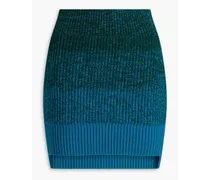 Ribbed marled wool mini skirt - Blue