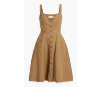 Fara cotton and linen-blend dress - Neutral