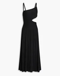 Zimmermann Cutout metallic ribbed-knit midi dress - Black Black