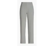 Ribbed-knit straight-leg pants - Gray