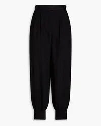 Diane von Furstenberg Lula pleated crepe tapered pants - Black Black