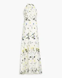 Monique Lhuillier Pleated tulle maxi dress - White White