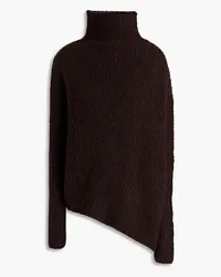 Petar Petrov Oversized bouclé-knit cashmere and silk-blend turtleneck sweater - Brown Brown