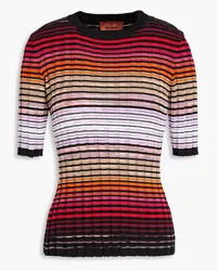 Missoni Striped ribbed-knit top - Orange Orange