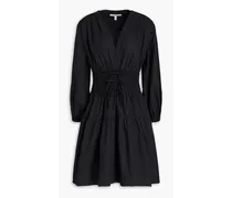 Derek Lam Charlotte bow-detailed cotton-poplin mini dress - Black Black
