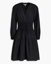 Derek Lam Charlotte bow-detailed cotton-poplin mini dress - Black Black