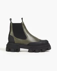 Ganni Leather Chelsea boots - Green Green