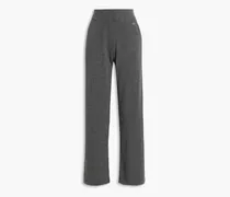 Mélange cashmere straight-leg pants - Gray