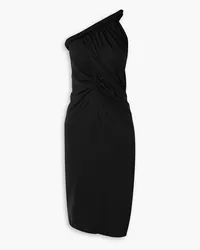 J.W.Anderson One-shoulder asymmetric gathered stretch-jersey dress - Black Black