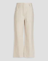 Brunello Cucinelli Cotton and linen-blend straight-leg pants - White White