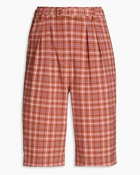 Zimmermann Belted checked jacquard shorts - Pink Pink