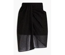 Draped jacquard-knit mini skirt - Black