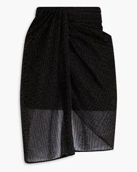 Balmain Draped jacquard-knit mini skirt - Black Black