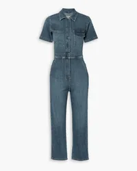 Rivet Utility Rebel cropped denim jumpsuit - Blue Blue