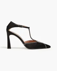 Alberta Ferretti Bow-detailed metallic suede pumps - Black Black