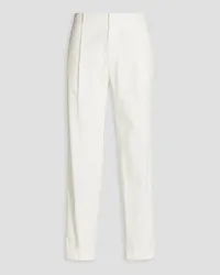 Slowear Incotex tapered cotton and linen-blend twill chinos - White White