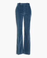 Frame Denim The Slim Stacked cotton-blend velvet straight-leg pants - Blue Blue